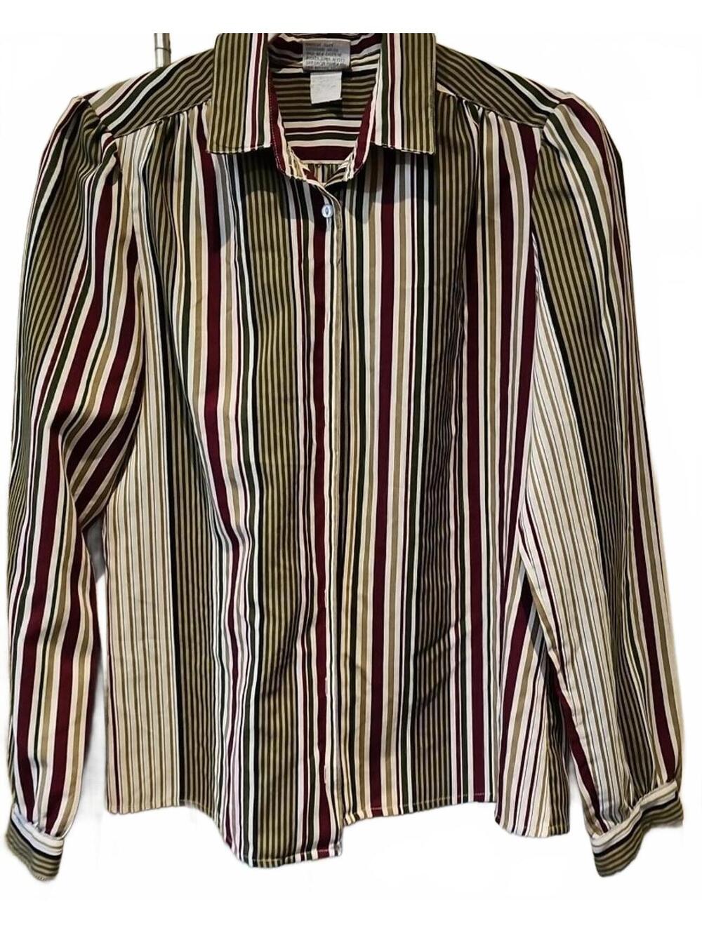 Vintage 70s Pykettes womens long sleeve striped shirt size S/M-check measurement